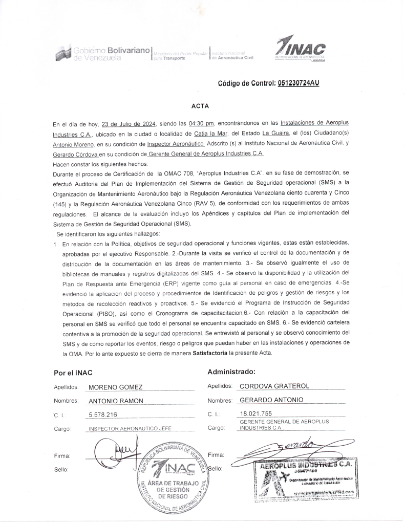 Aprobación Etapa 1 SMS